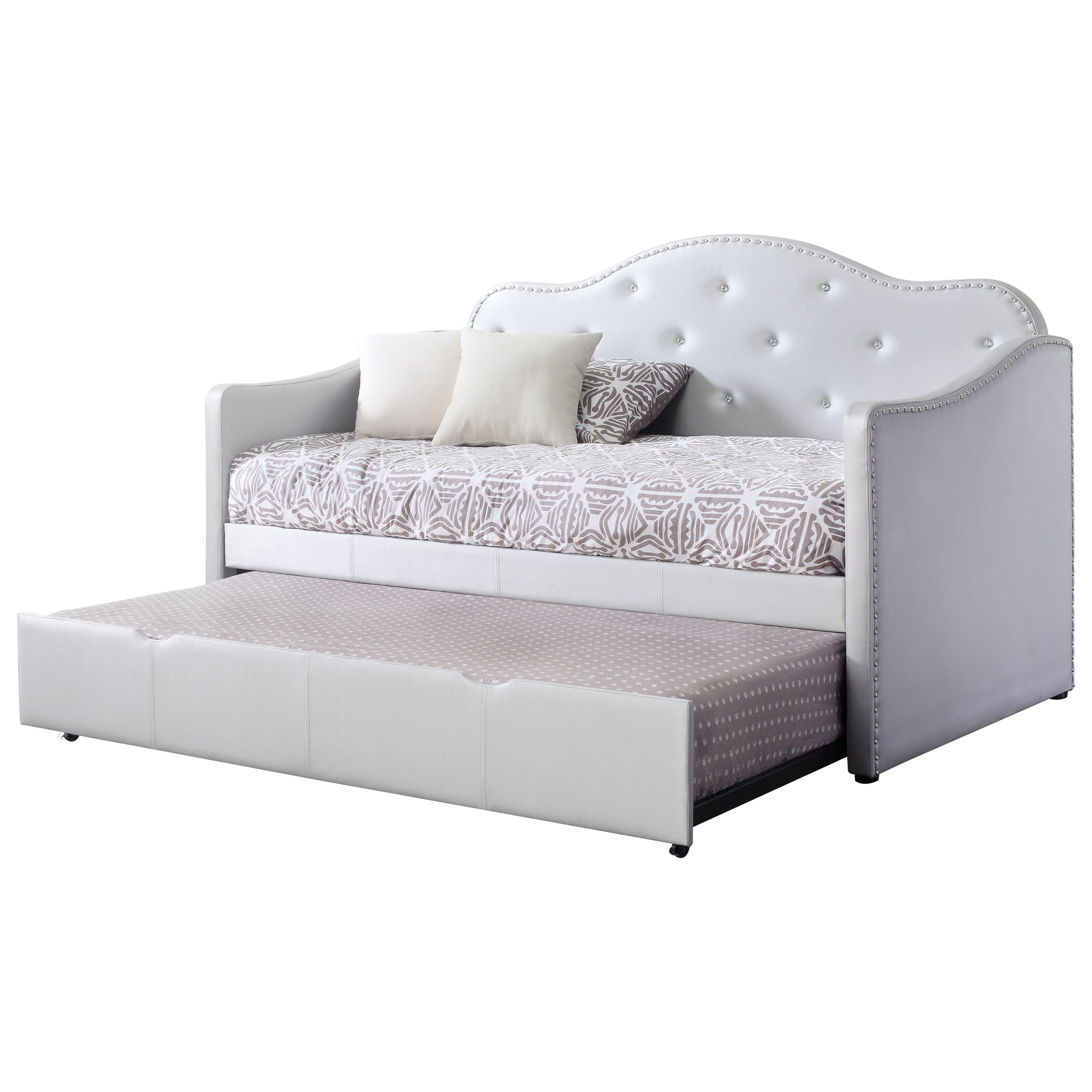 Coaster Daybeds By Coaster 300629 Upholstered Daybed With Trundle