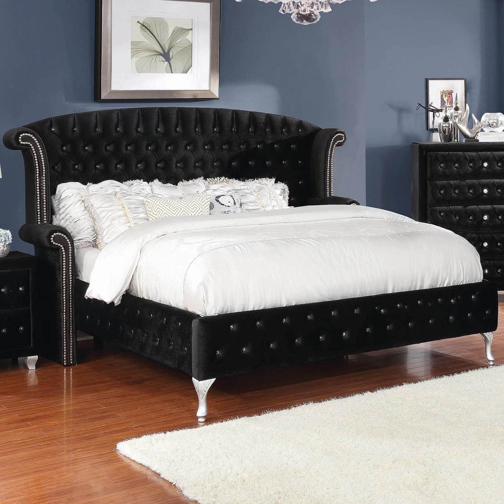 Coaster Deanna Upholstered California King Bed With Button Tufting