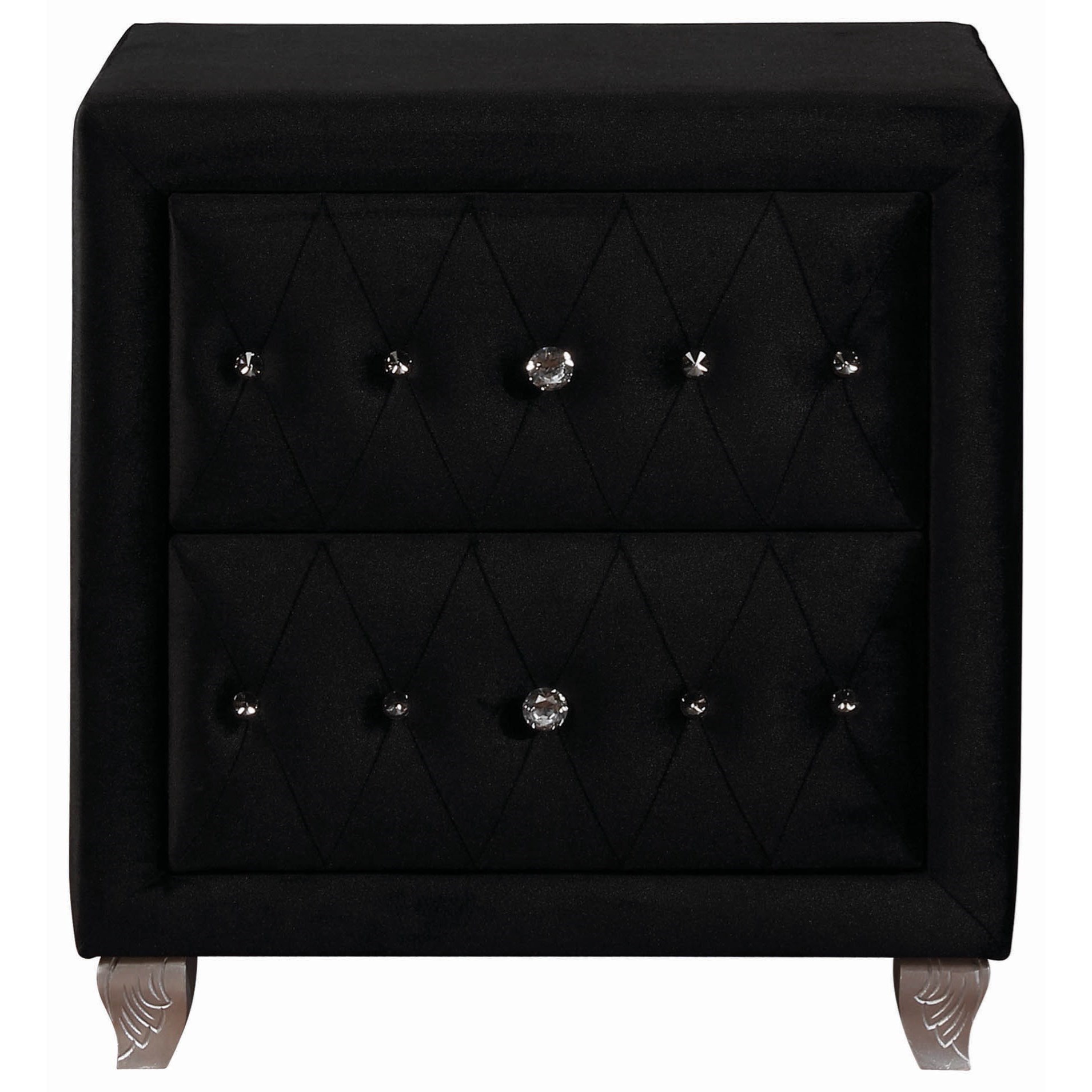 Coaster Deanna Upholstered Nightstand With Faceted Buttons A1 Furniture Mattress Nightstands