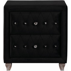 Coaster Deanna Upholstered Nightstand With Faceted Buttons A1 Furniture Mattress Nightstands