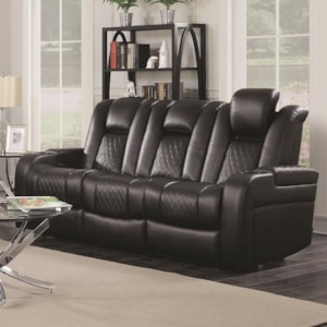 Coaster Delangelo 602301p Casual Power Reclining Sofa With Cup