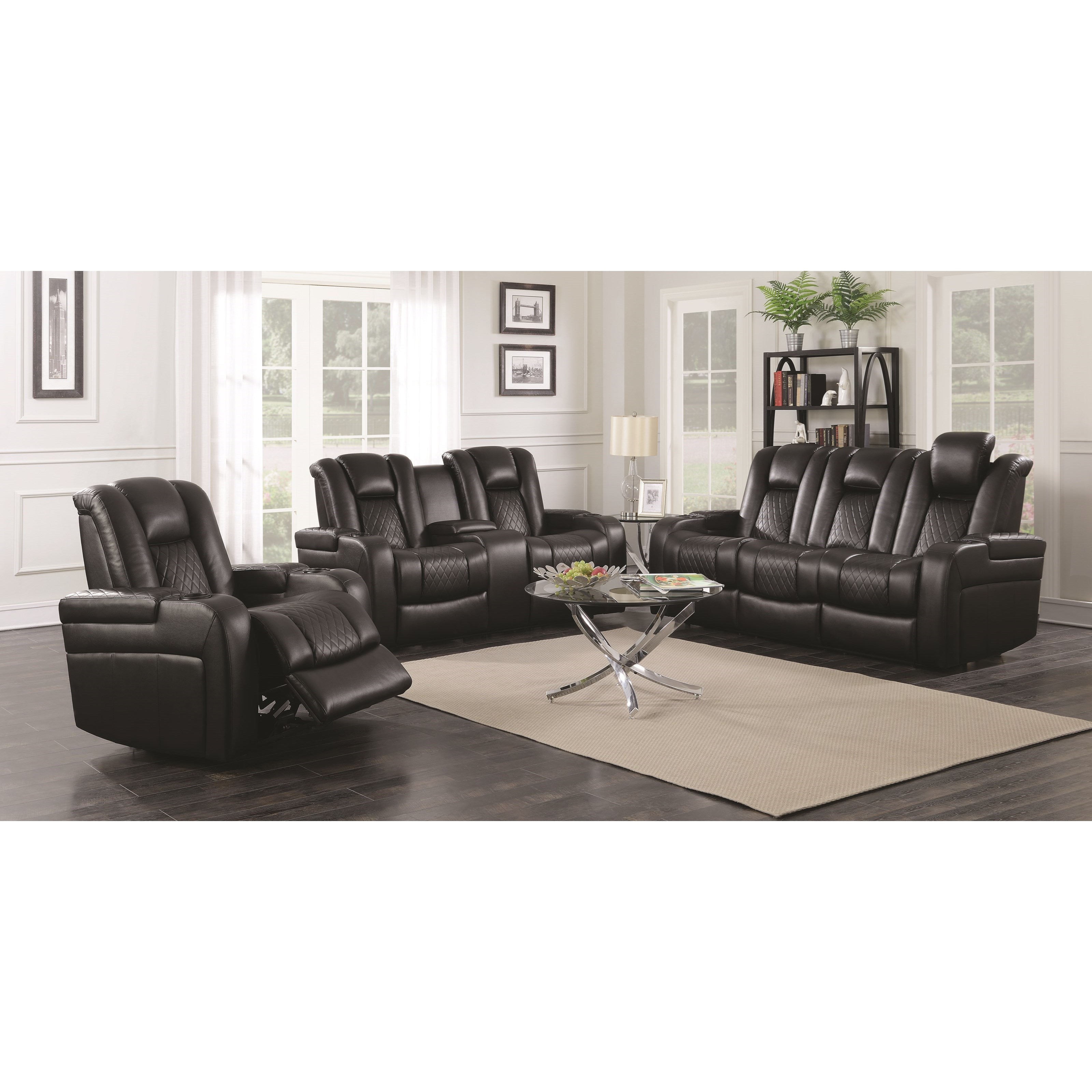 Coaster Delangelo Casual Power Reclining Sofa With Cup Holders