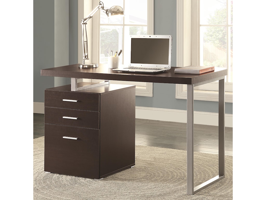 Coaster Writing Desk With File Drawer And Reversible Set Up A1