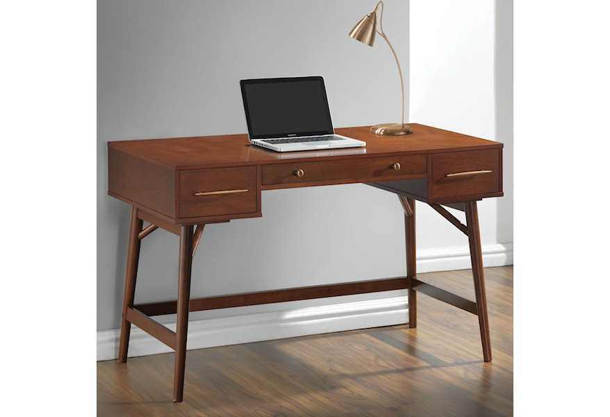 Coaster 800744 Mid Century Modern Writing Desk With 3 Drawers