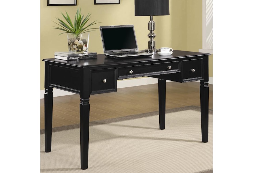 Coaster Classic Table Desk With Keyboard Drawer And Power Outlet