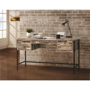 Coaster Rustic Style Writing Desk With Drawers Standard Furniture Table Desks Writing Desks