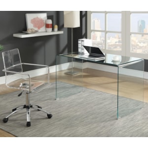 Coaster 862380157 Contemporary Glass Desk And Acrylic Desk Chair Sam Levitz Furniture Office Groups