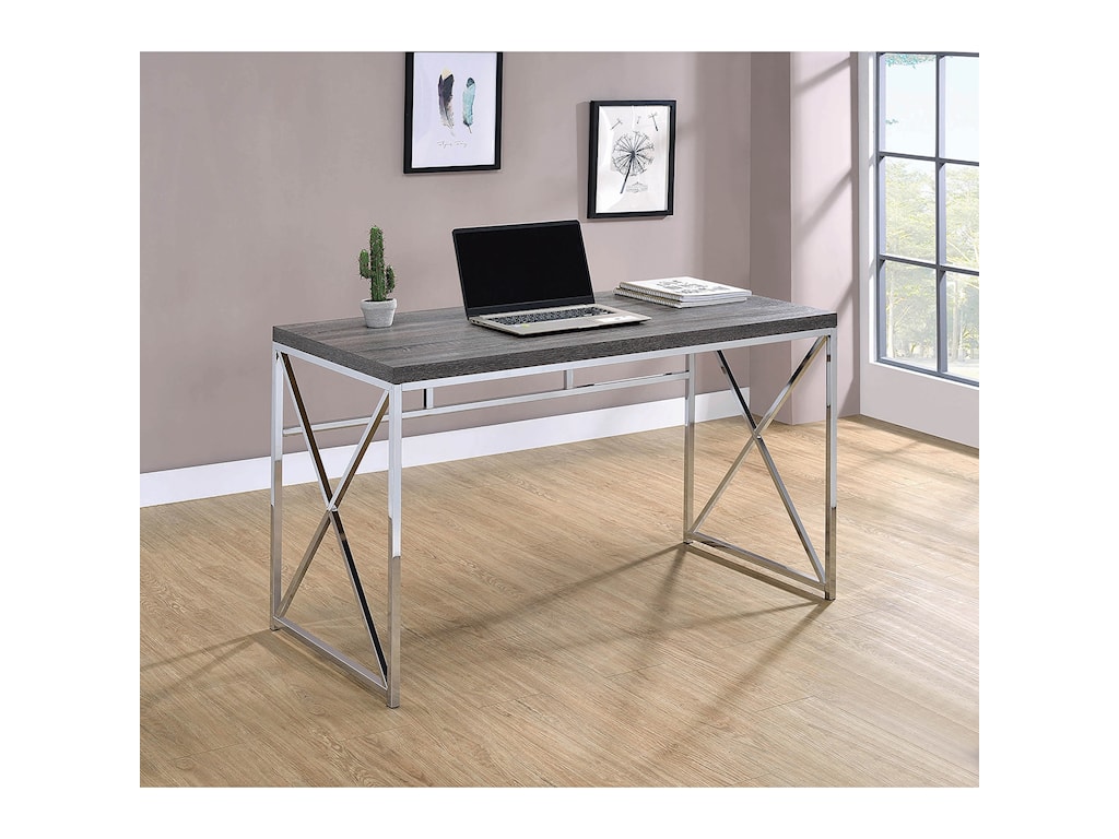 Coaster Modern Writing Desk With Metal Base A1 Furniture