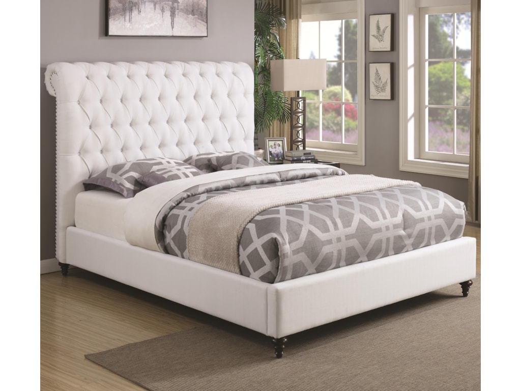 Coaster Devon Queen Upholstered Bed In White Fabric Prime - Coaster Devon Queen Upholstered Bed In White Fabric coaster devon queen upholstered bed in white fabric prime - coaster devon queen upholstered bed in white fabric