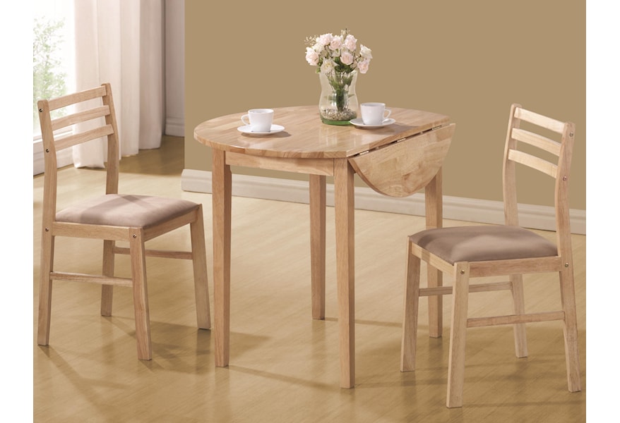 Coaster Dinettes Casual 3 Piece Table Chair Set Value City