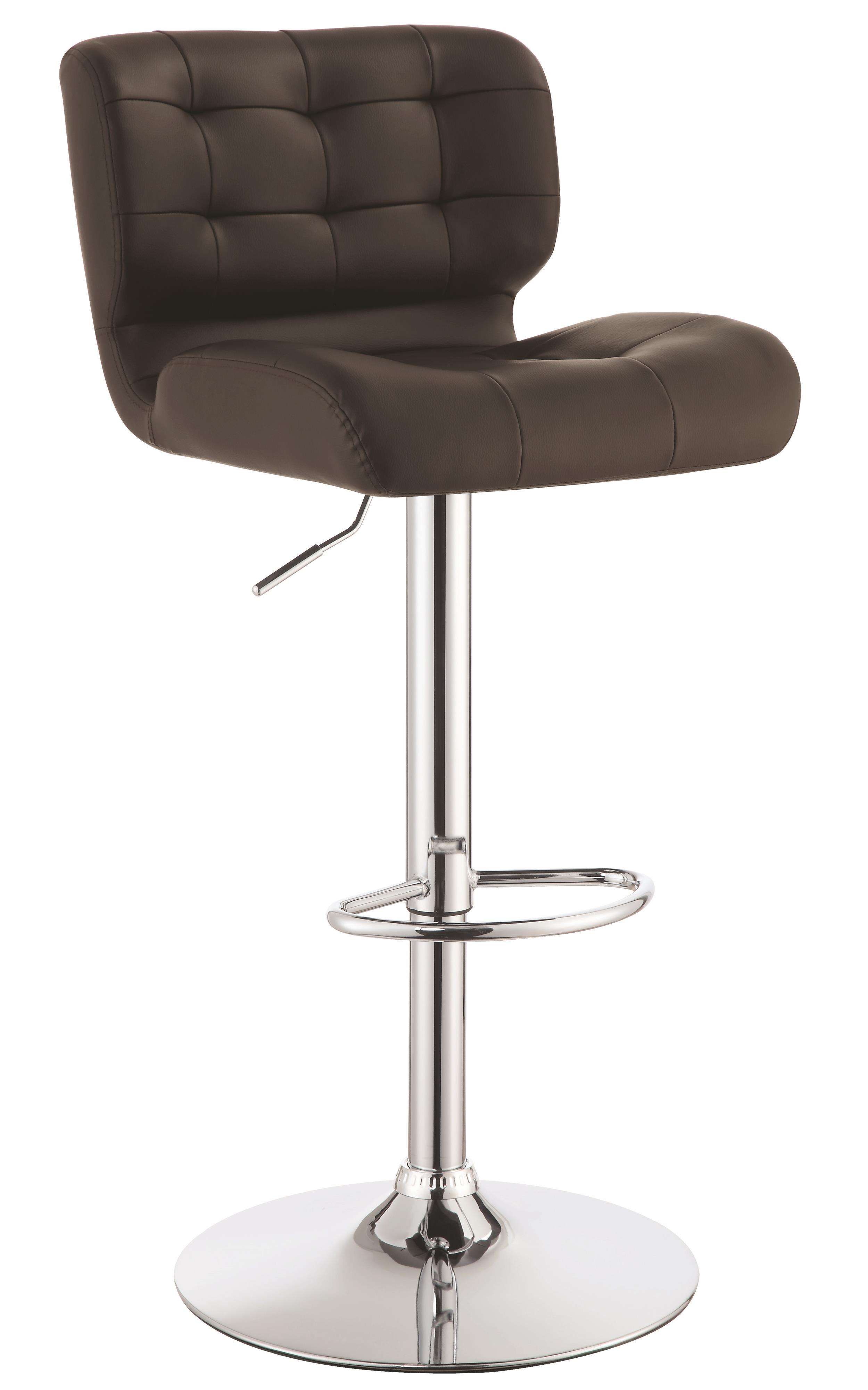 Contemporary Adjustable Grey Upholstered Bar Stool by Coaster 120696 Set of 2