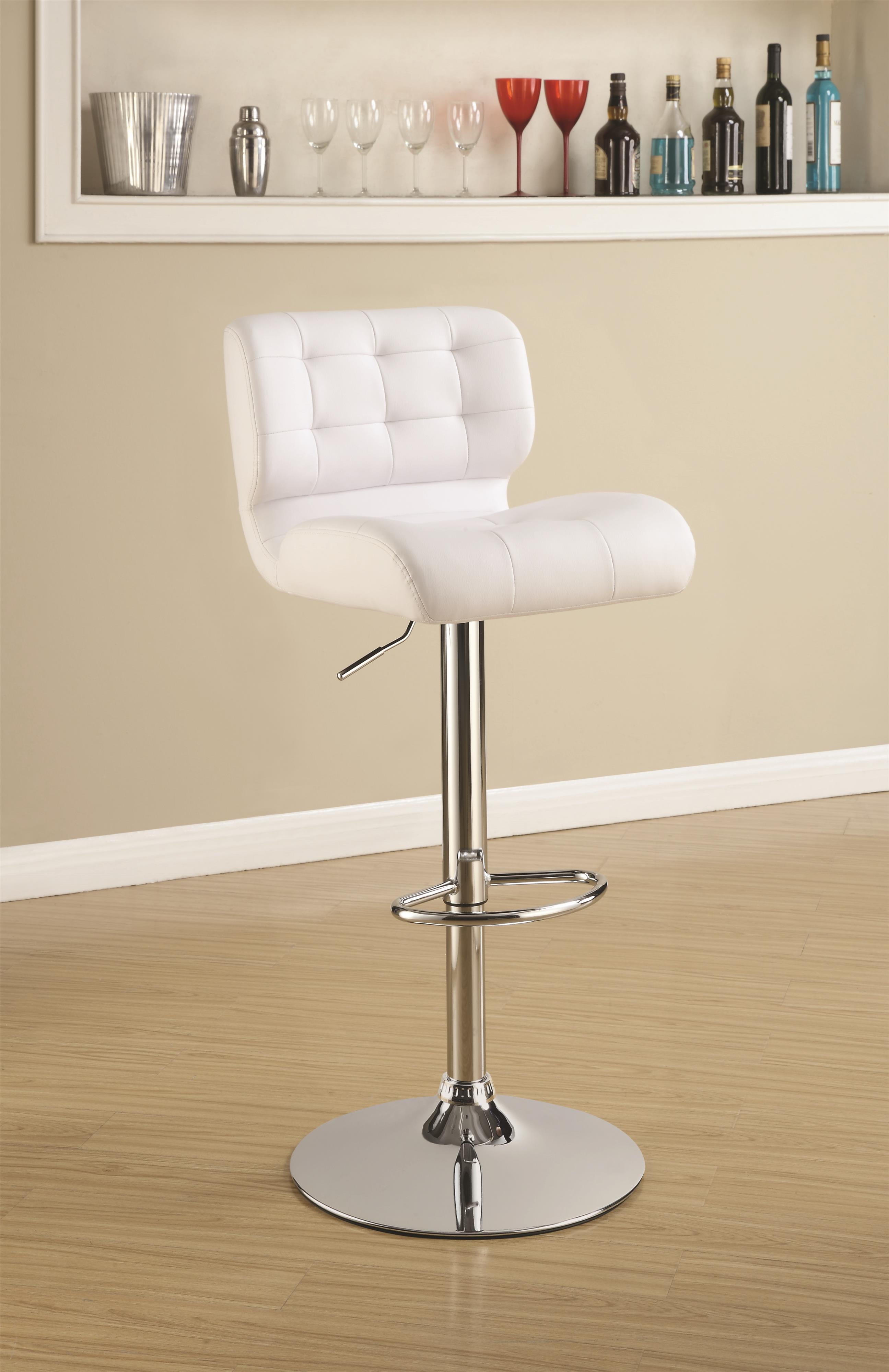 Adjustable Brown Tufted Upholstery Bar Stool by Coaster 100544 Set of 2 