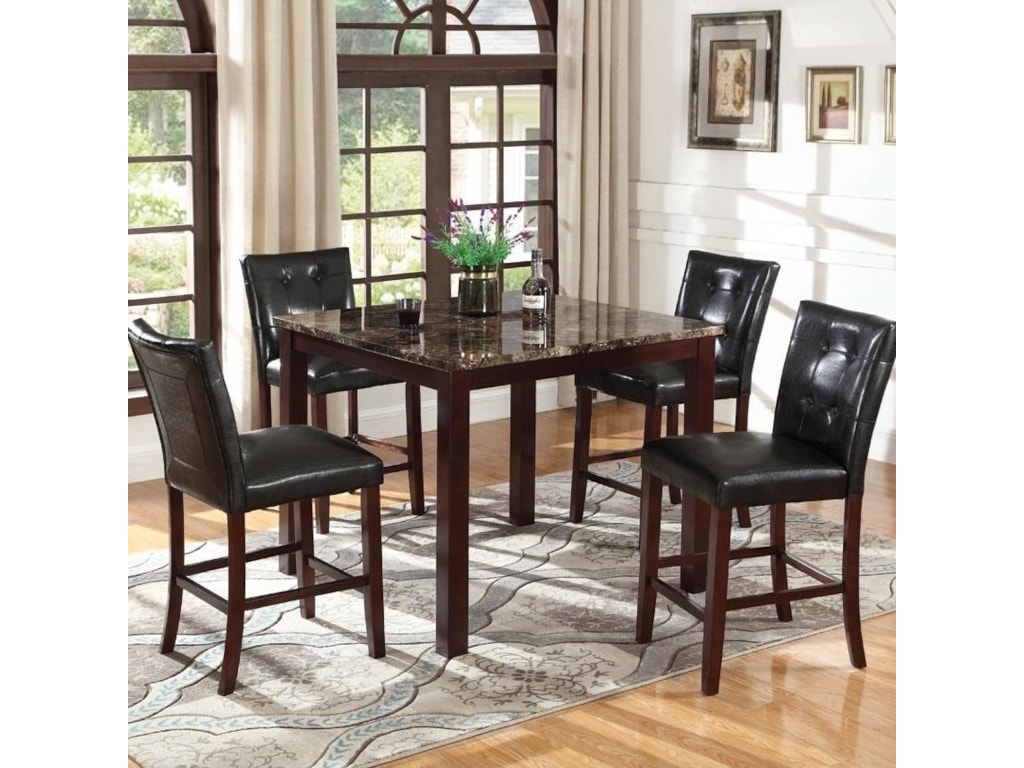 Ducey Square Faux Marble Counter Height Table By Coaster At Northeast Factory Direct