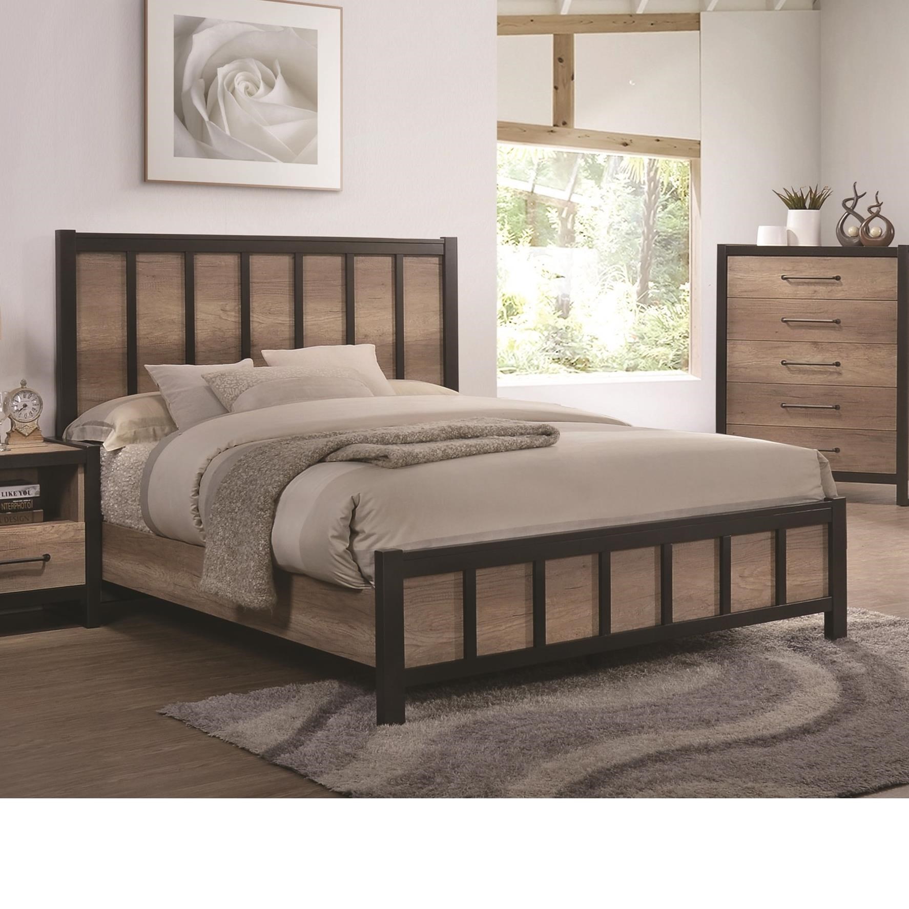 Coaster Edgewater King Industrial Panel Bed Furniture Superstore