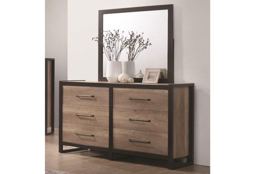 Coaster Edgewater 6 Drawer Dresser With Mirror Corner Furniture