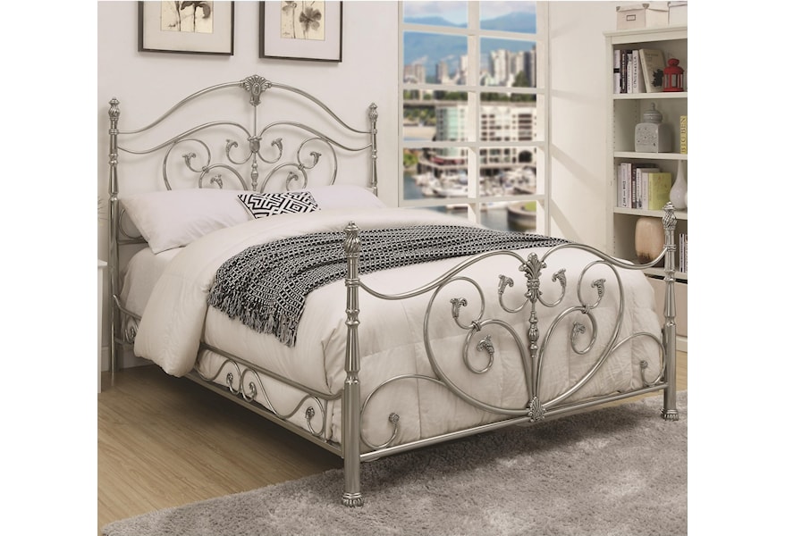 Coaster Evita 300608q Queen Metal Bed With Elegant