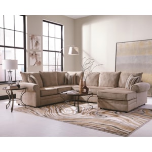 Coaster Fairhaven Cream Colored U Shaped Sectional With Chaise Standard Furniture Sectional Sofas