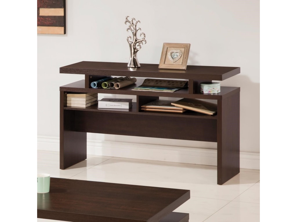 Coaster Fenella Modern Sofa Table With 2 Shelves - Dunk & Bright Furniture - Sofa Tables/Consoles Coaster Fenella Modern Sofa Table With 2 Shelves - Dunk & Bright Furniture - Sofa Tables/Consoles
