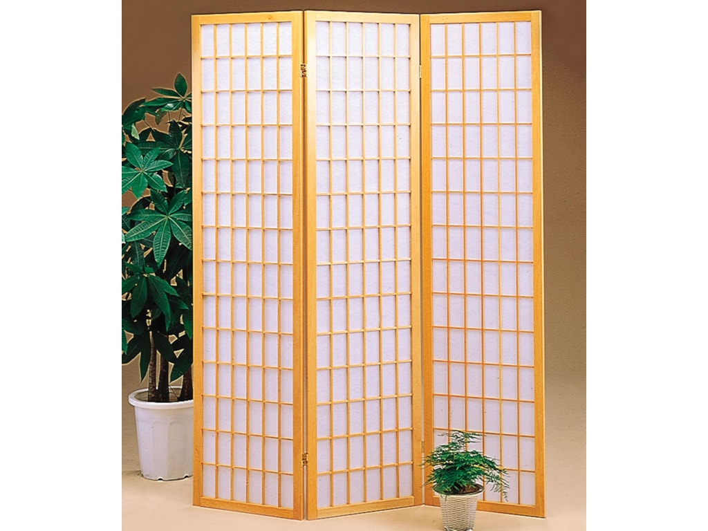 Coaster Folding Screens 4621 Three Panel Floor Screen Dunk Folding Screens Three Panel Floor Screen By Coaster