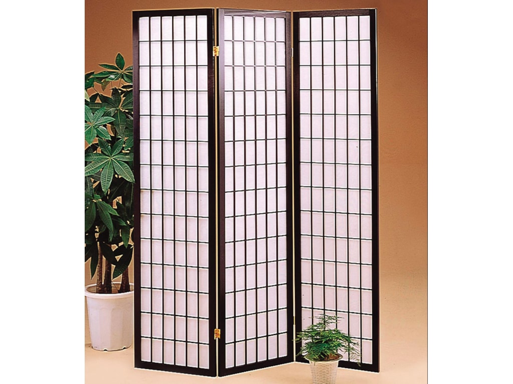 Coaster Folding Screens 4622 Three Panel Floor Screen Dunk Folding Screens Three Panel Floor Screen By Coaster