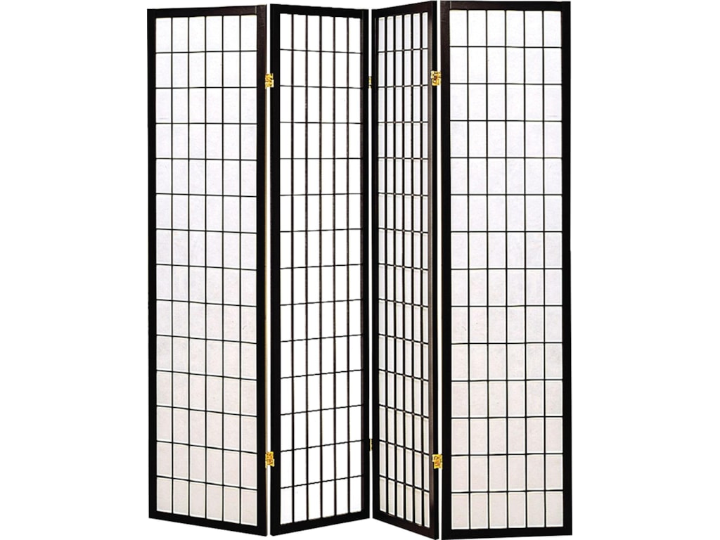 Coaster Folding Screens 4624 Four Panel Floor Screen Dunk Folding Screens Four Panel Floor Screen By Coaster
