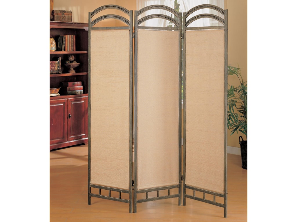 Coaster Folding Screens Three Panel Floor Screen With Coaster Folding Screens Three Panel Floor Screen With Graphite Finish