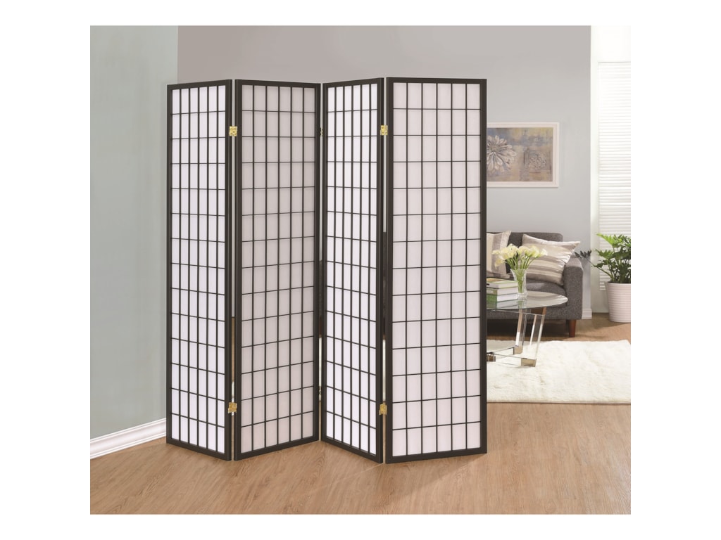 Coaster Folding Screens 902631 Grey Four Panel Screen Coaster Folding Screensfour Panel Screen