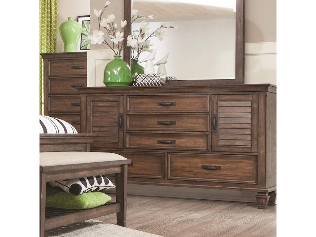 Coaster Franco 5 Drawer Dresser With 2 Louvered Doors A1