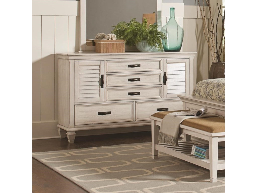 Coaster Franco 205333 5 Drawer Dresser With 2 Louvered Doors