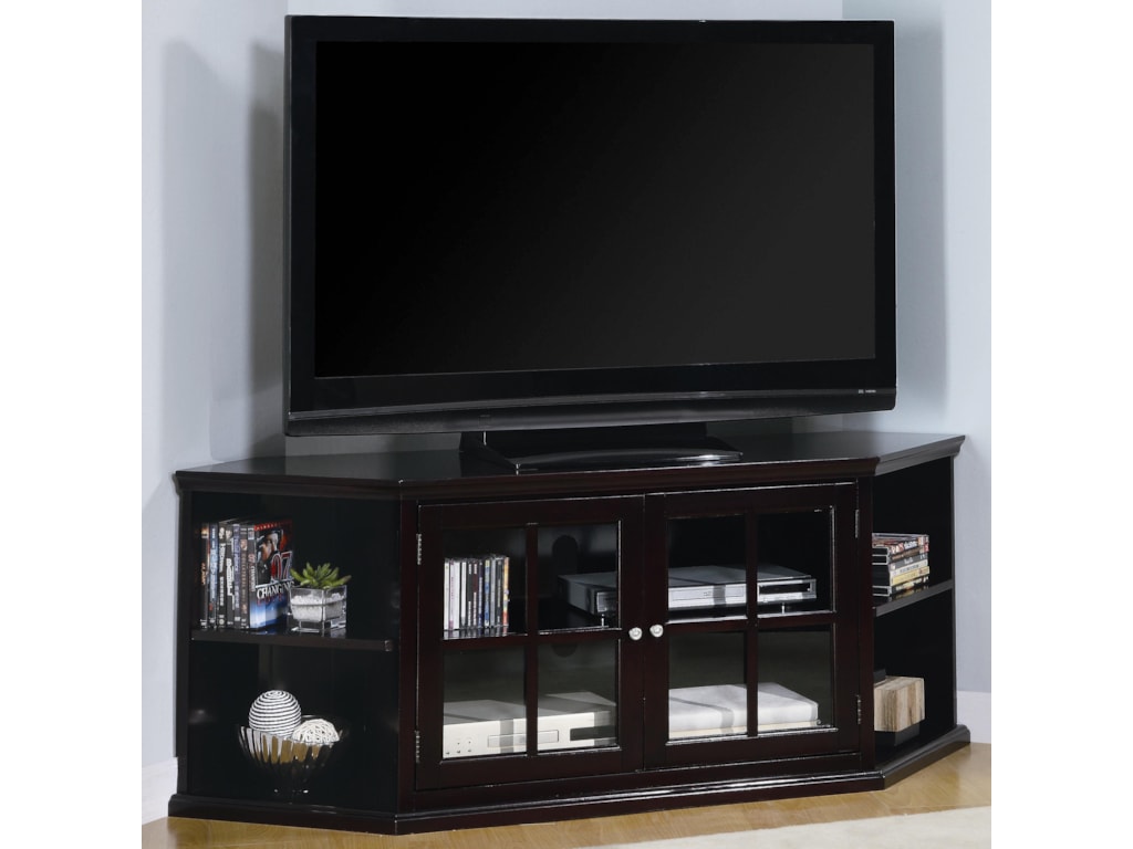 Coaster Fullerton Transitional Corner Media Unit With Gl Doors Fullerton Transitional Corner Media Unit With Gl Doors By Coaster
