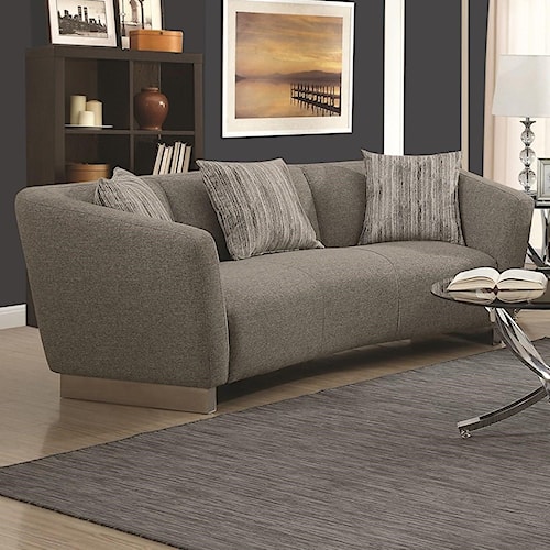 Coaster Grayson Contemporary Sofa With Angled Shelter Arms A1 Coaster Grayson Contemporary Sofa With Angled Shelter Arms