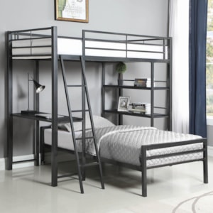 Coaster Hadley Metal Twin Workstation Loft Bed Rife S Home Furniture Loft Beds