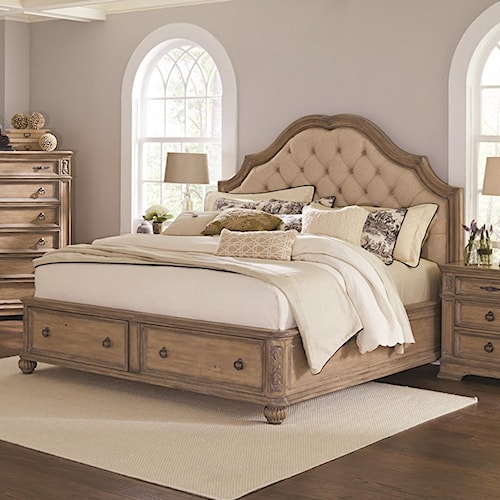 coaster ilana king storage bed with upholstered headboard - value coaster ilana king storage bed with upholstered headboard - value