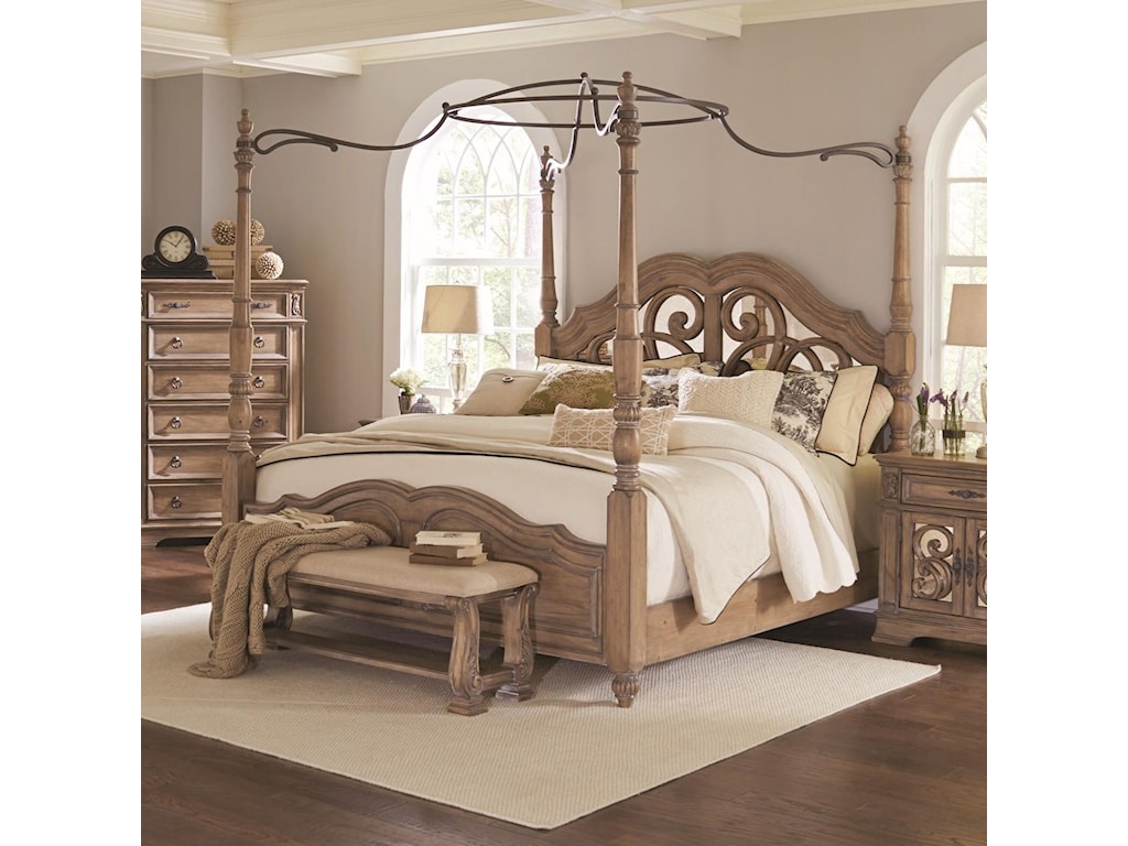 Coaster Ilana California King Canopy Bed with Mirror Back ... - ... California King Canopy Bed. Item Shown May Not Represent Size Indicated