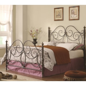 Coaster Iron Beds And Headboards Queen Iron Bed With Scroll Details A1 Furniture Mattress Panel Beds
