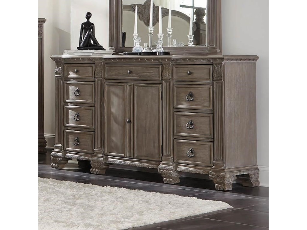 Coaster Jenna Traditional Dresser With Felt Lined Top Drawer