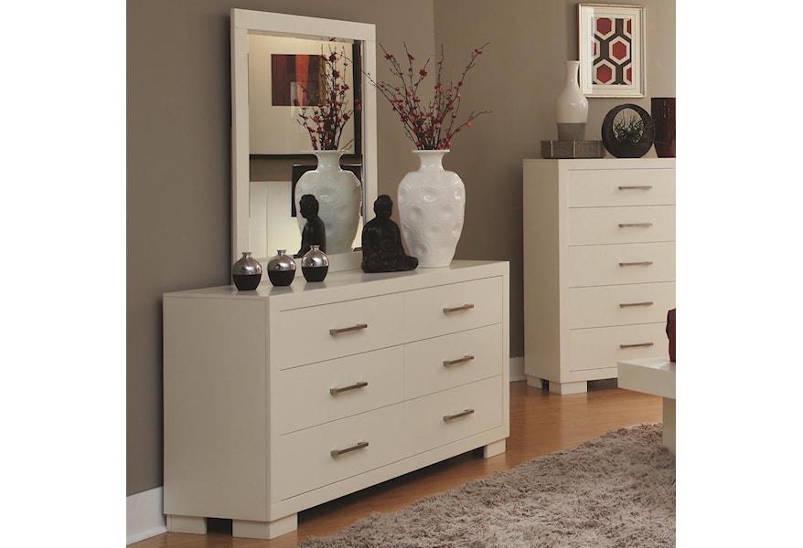 Coaster Jessica 6 Drawer Dresser And Wall Mirror Value City