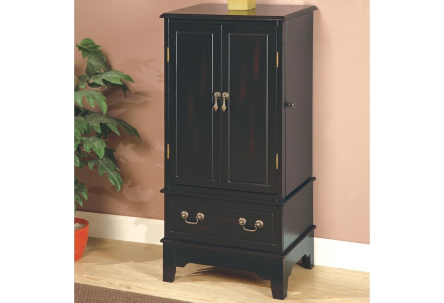Coaster Jewelry Armoires Black Jewelry Armoire Value City
