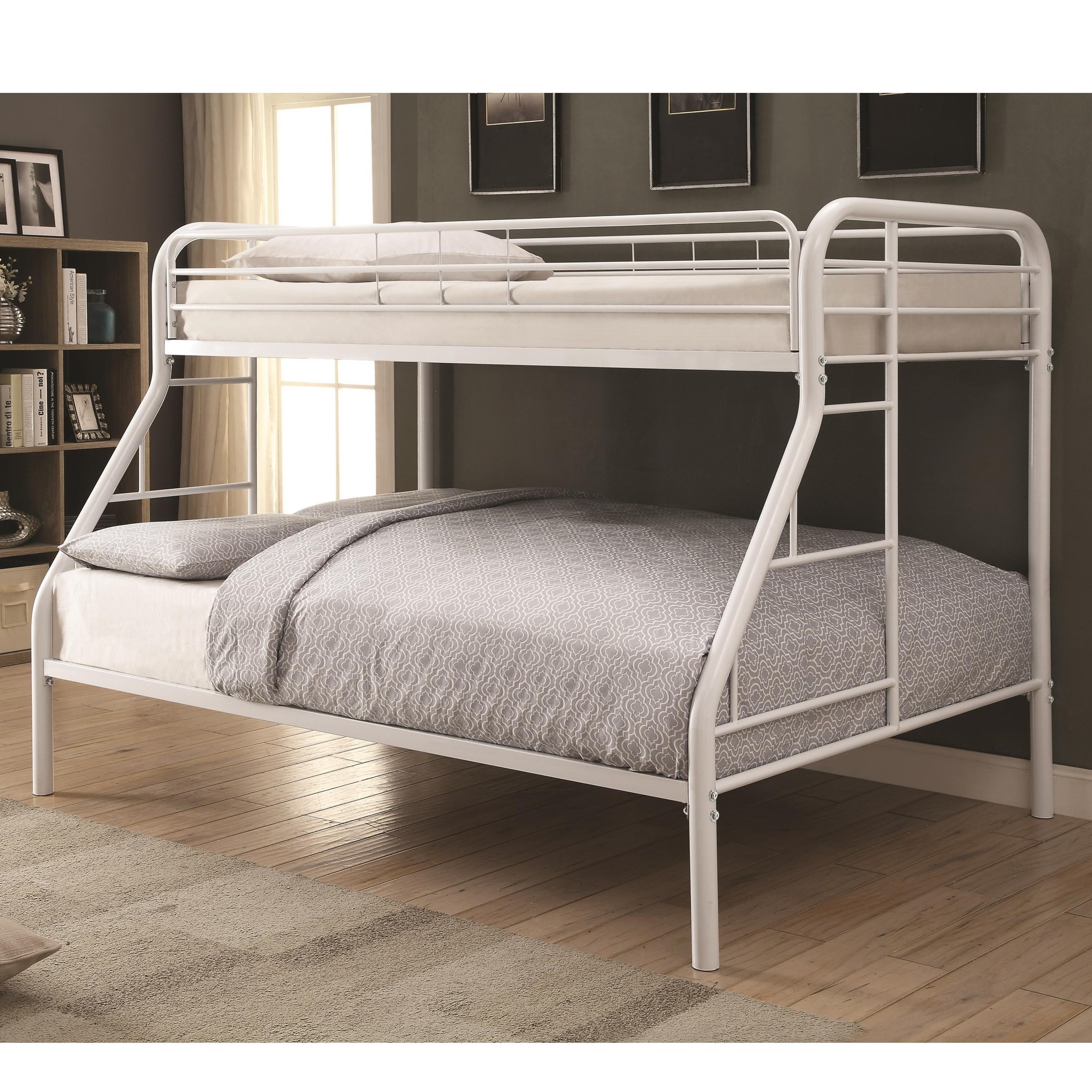 Coaster Metal Beds Twin Over Full With Side Ladders A1 Furniture