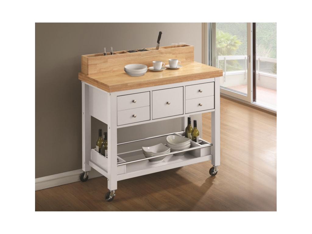 Coaster kitchen carts 102669 kitchen island with casters dunk bright furniture kitchen islands