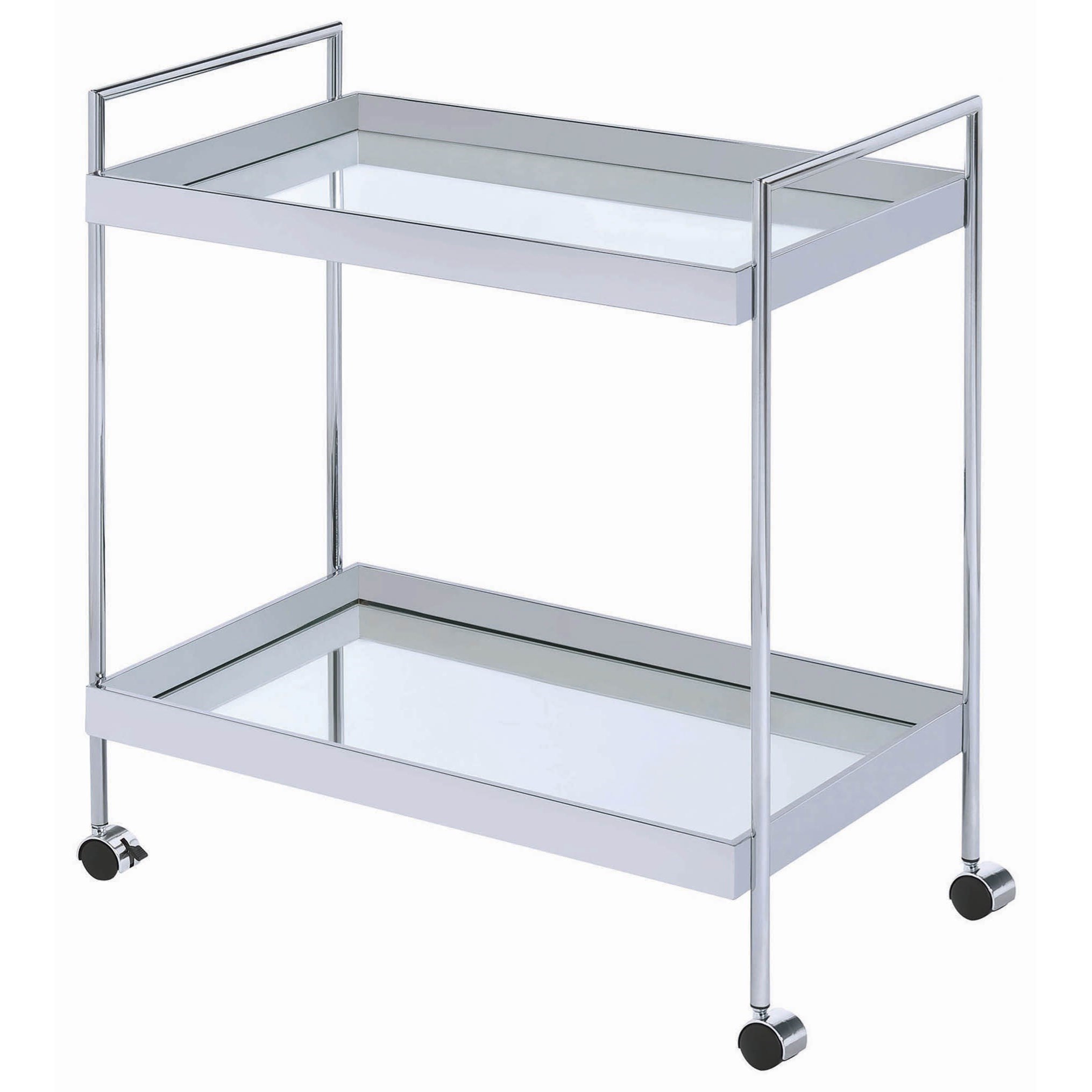 Coaster Kitchen Carts 181058 Metal Serving Cart With Mirrored