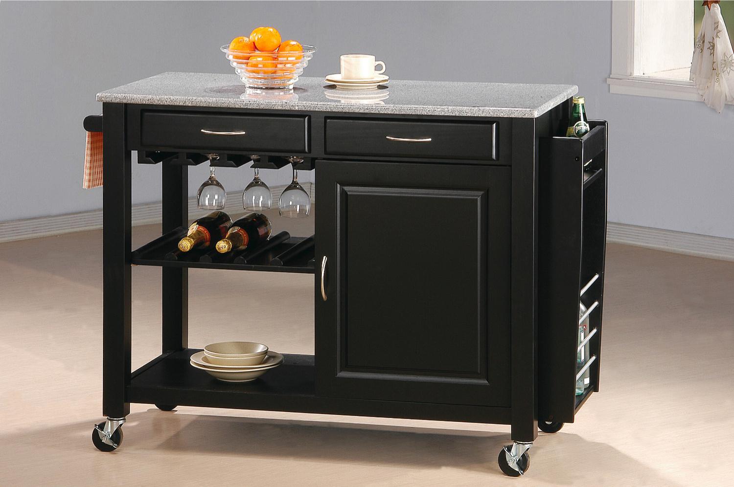 Coaster Kitchen Carts 5870 Kitchen Cart With Granite Top Dunk