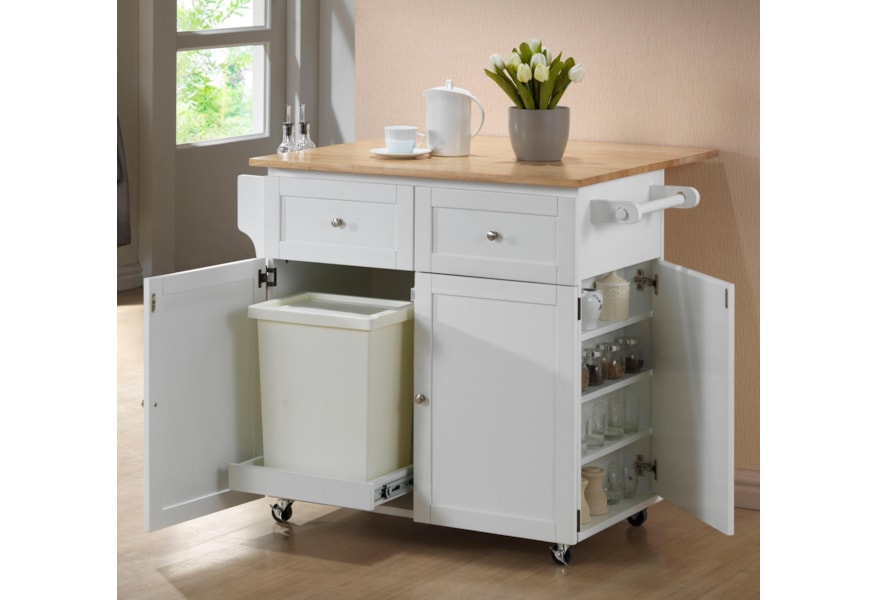 Coaster Kitchen Carts 900558 Kitchen Cart W Leaf Trash