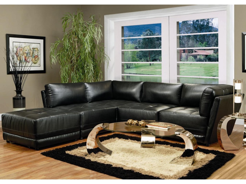 Coaster Kayson Contemporary Leather Sectional Sofa Value City Coaster Kaysonsectional Sofa