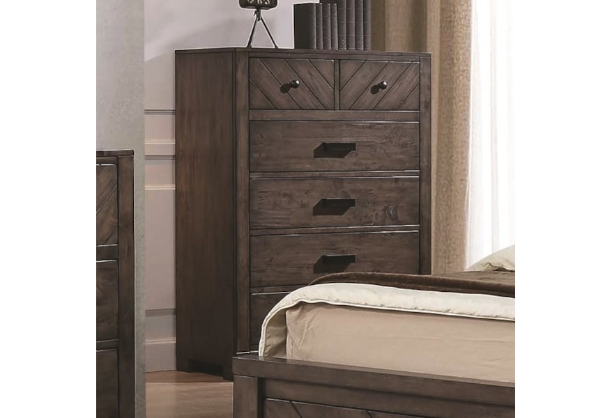 Coaster Lawndale 206305 6 Drawer Rustic Chest W Felt Lined