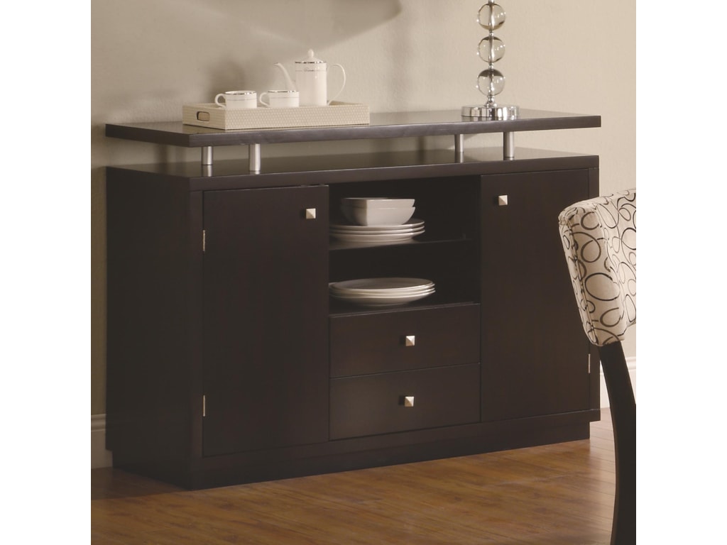 Coaster LibbyServer Shown With Floating Dining Table Upholstered Side Chairs Coaster LibbyServer Shown With Floating Dining Table Upholstered Side Chairs