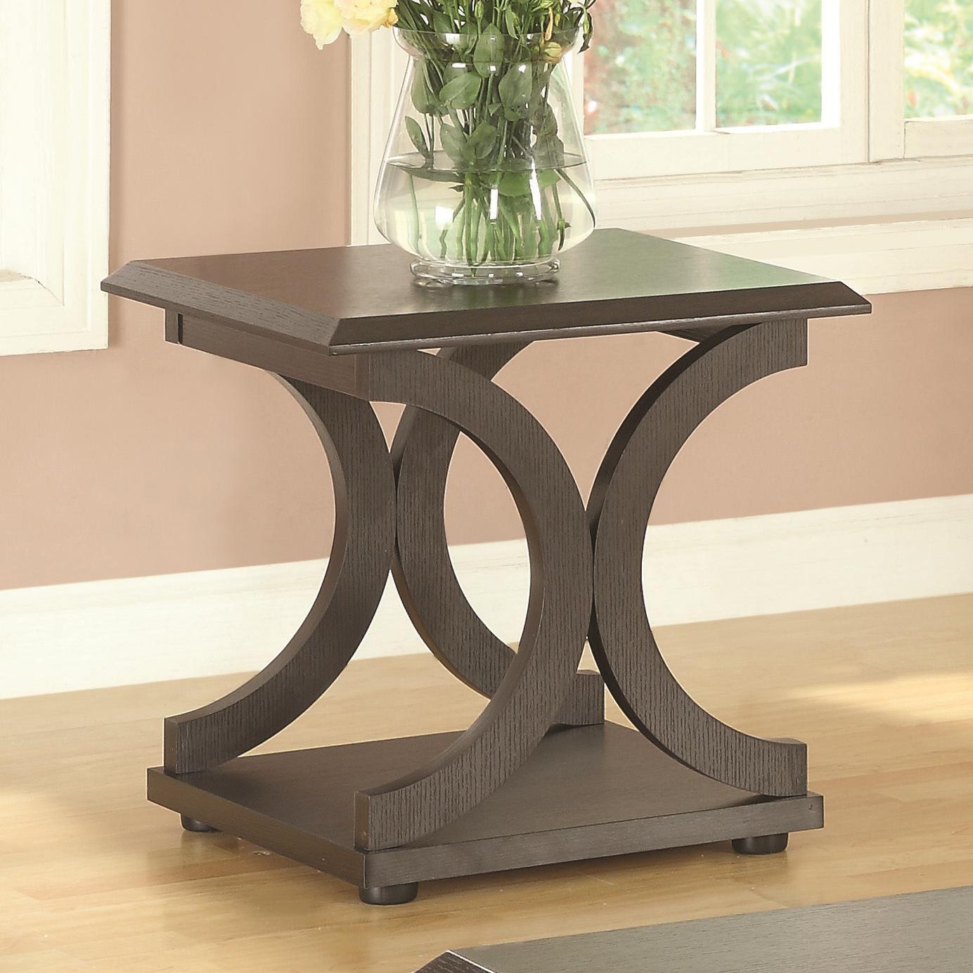Casual Cappuccino Finish Storage Chairside Accent End Table by Coaster 900992