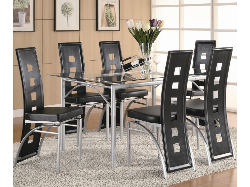 Coaster Los Feliz Contemporary Metal Table And Black Upholstered Coaster Los Feliz Contemporary Metal Table And Black Upholstered