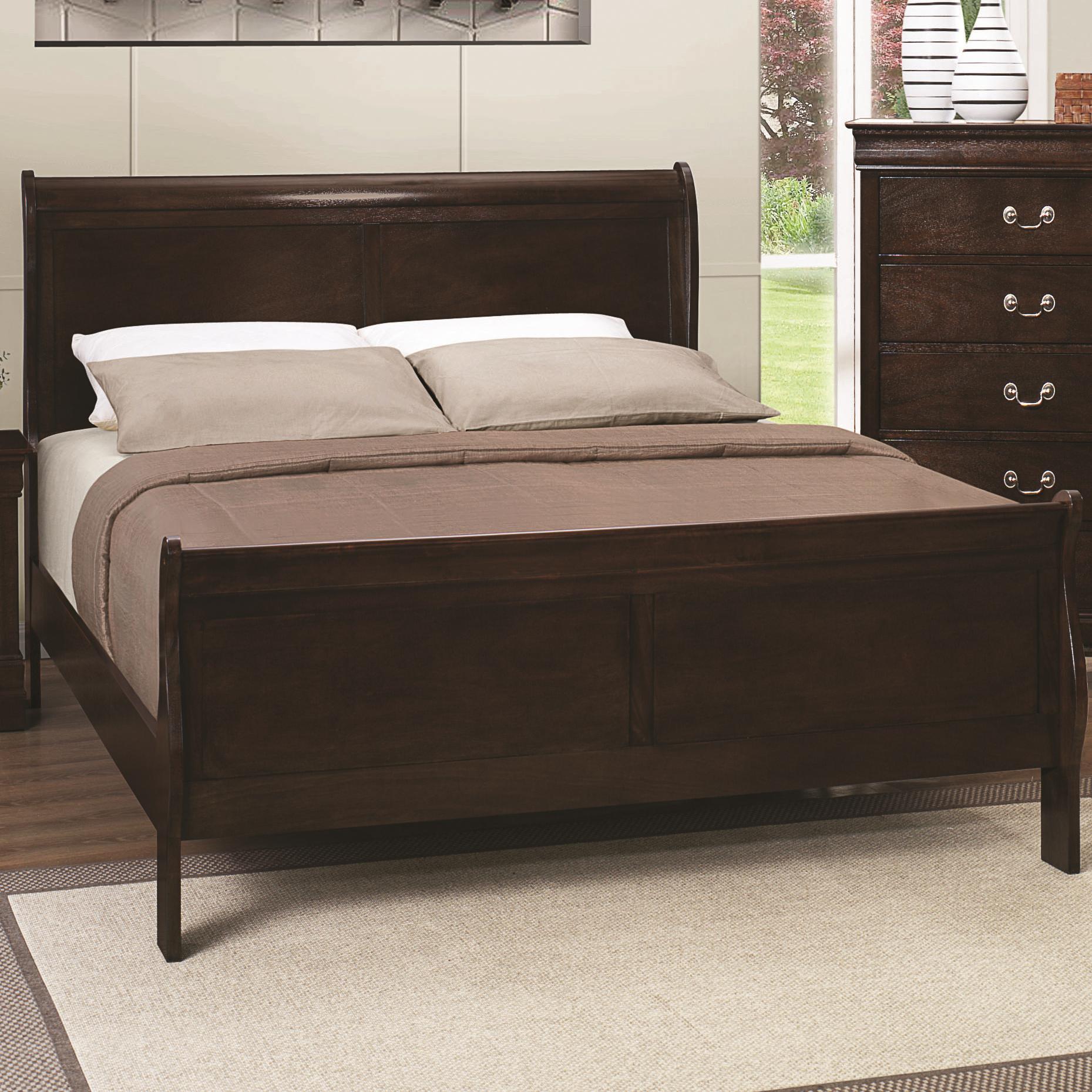 Coaster Louis Philippe 202 202411ke King Panel Sleigh Bed Northeast Factory Direct Sleigh Beds