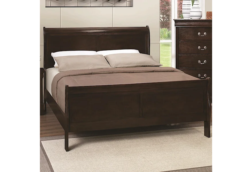 202411T by Coaster - Louis Philippe Twin Panel Sleigh Bed Cappuccino